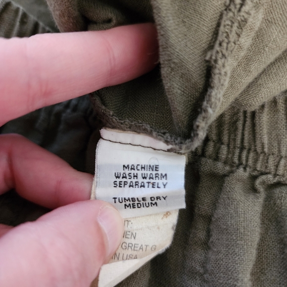 Cut Loose Lagenlook Wide Leg Sage 100% Linen Pants - Picture 7 of 11